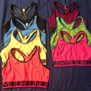 Gently Used Lot of 7 Under Armour Sports Bras - M
